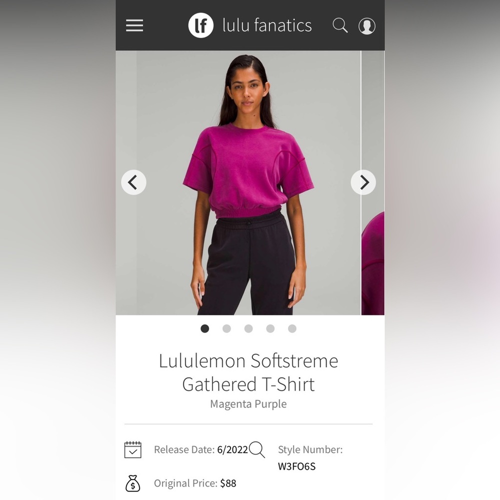 lululemon athletica Softstreme Gathered T-Shirt - Magenta